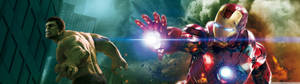 Hulk And Iron Man Team Up For An Epic Team Up In Marvel's Dual Screen. Wallpaper