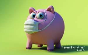 Humor Pig Wearing Mask Wallpaper