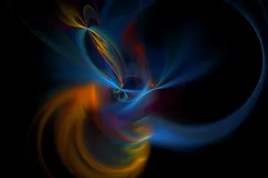 Hypnotic Abstract Blue Wispy Lines Wallpaper