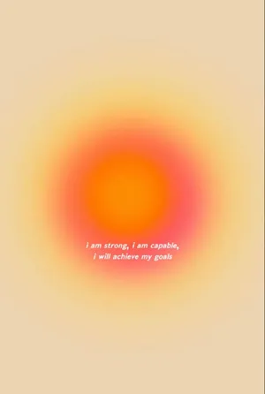 I Am Strong Orange Aura Aesthetic Wallpaper