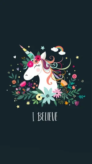I Believe Floral Iphone Unicorn Wallpaper