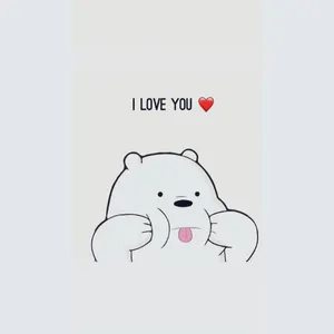Ice Bear Cartoon I Love You Wallpaper