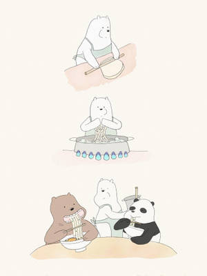 Ice Bear We Bare Bears Making Ramen Wallpaper