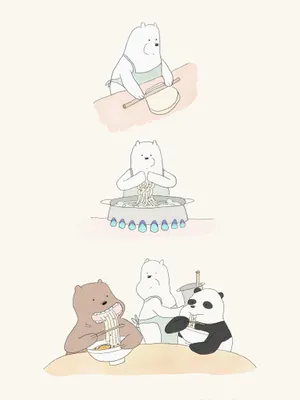 Ice Bear We Bare Bears Making Ramen Wallpaper