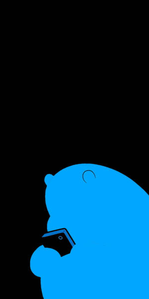 Ice Bear We Bare Bears Minimalist Blue Aesthetic Wallpaper