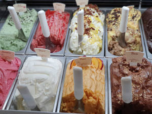 Ice Cream Store Flavorings Wallpaper