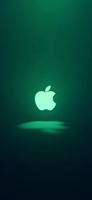 Iconic Iphone 11 Green Apple Logo Wallpaper