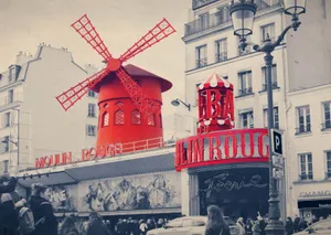 Iconic Moulin Rouge Windmill Wallpaper