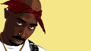 Iconic Rapper Red Bandana Illustration Wallpaper