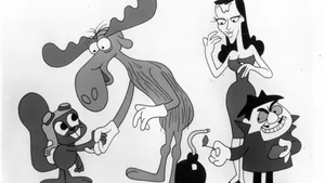Iconic Tv Characters From Rocky And Bullwinkle Series Wallpaper