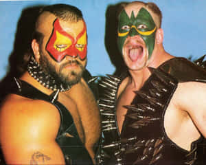 Iconic_ Wrestling_ Duo_ Face_ Paint_and_ Spikes Wallpaper