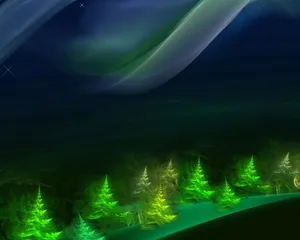 Illuminate Your Home This Christmas With A Stunning Green Tree Wallpaper