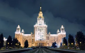 Illuminated Princeton University Hall Wallpaper
