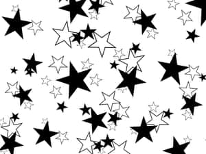 Illuminating Black And White Star Wallpaper