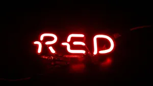 Illuminating Red Aesthetic Neon Text Light Wallpaper