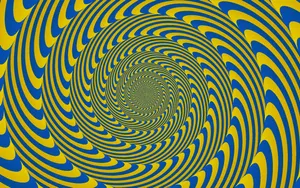 Illusion Yellow Blue Spiral Wallpaper