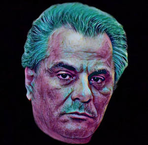 Illustration Of The Notorious John Gotti With Green Hair Wallpaper