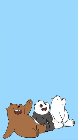 Image A Charming Blue Sky Captivates The Happiness Of We Bare Bears Wallpaper