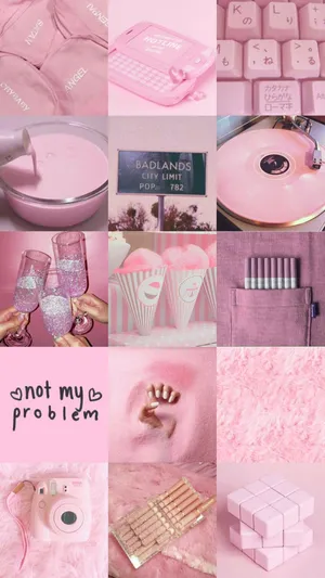 Image A Colorful Pink Collage Wallpaper
