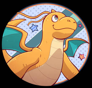 Image A Cute Dragonite Grazing In The Meadow Wallpaper