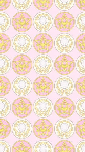 Image A Vibrant Pattern Of Sailor Moon Elements Wallpaper