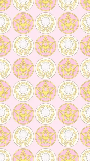 Image A Vibrant Pattern Of Sailor Moon Elements Wallpaper
