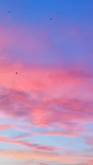 Image Hot Pink And Blue Sky With Clouds Wallpaper