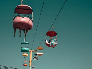 Image Of Pastel Vintage Cable Cars Wallpaper