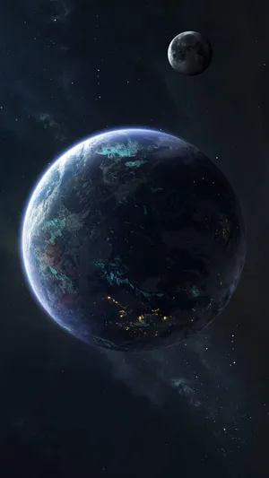 Image Spectacular Night Sky View Of The Moon Through An Iphone Wallpaper