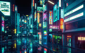 Immerse Yourself In A Cyberpunk Pixel Art World Wallpaper