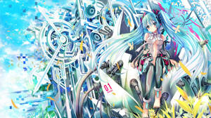 Immerse Yourself In The World Of Hatsune Miku With This Cool Artwork! Wallpaper