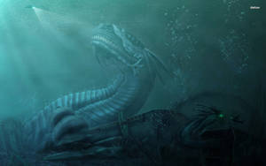 Imposing Sea Dragon Leviathan From Subnautica Wallpaper
