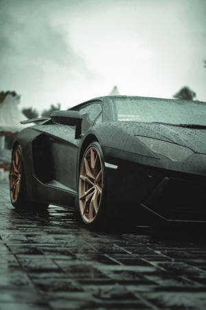 In Rain Lamborghini Galaxy Wallpaper