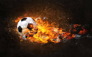 Incredible Flaming Soccer Ball On Cool Soccer Desktop Wallpaper Wallpaper