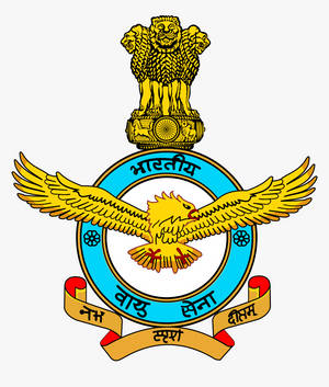 Indian Army Logo Sanskrit Blue Circle Wallpaper