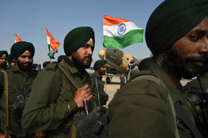 Indian Soldiers At Airport Wallpaper