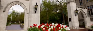 Indiana University Bloomington Gate And Flowers Wallpaper