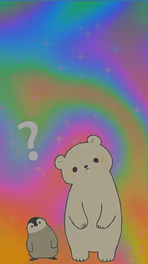 Indie Kid Aesthetic Bear Penguin Wallpaper