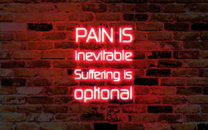 Inevitable Pain Quote Wallpaper