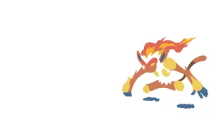 Infernape Minimalist White Wallpaper