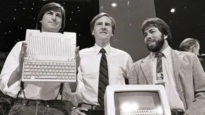 Influential Tech Pioneers: John Sculley, Steve Jobs, And Steve Wozniak Wallpaper