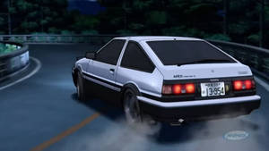 Initial D Toyota White Car Wallpaper