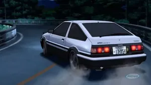 Initial D Toyota White Car Wallpaper