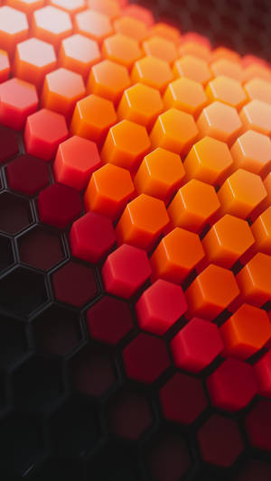 Innovative Orange Phone With Hexagonal Design Wallpaper