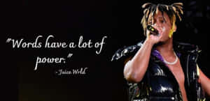 Inspirational Juice Wrld Quote On A Colorful Background Wallpaper