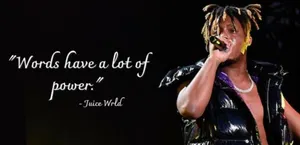 Inspirational Juice Wrld Quote On A Colorful Background Wallpaper