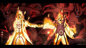 Inspiring Father-son Moment - Naruto And Minato Fist Bump Wallpaper