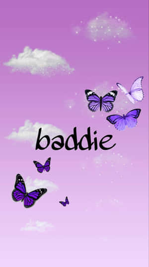 Insta Baddie With Butterflies Wallpaper