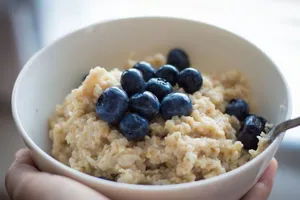 Instant Oatmeal With Whole Blueberries Wallpaper