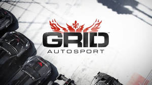 Intense Action In Grid Autosport Logo Wallpaper